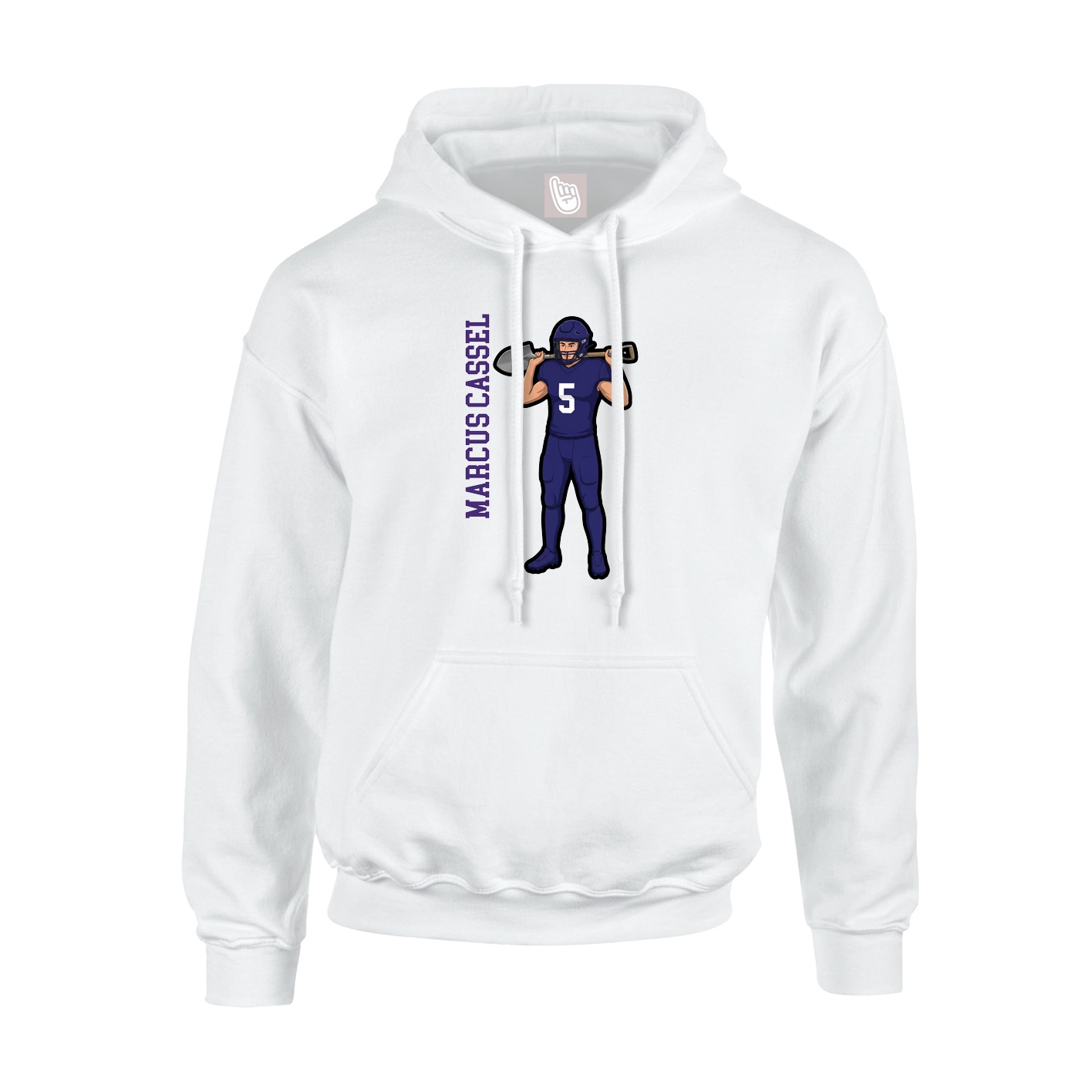 Hoodie — Name Vertical in White