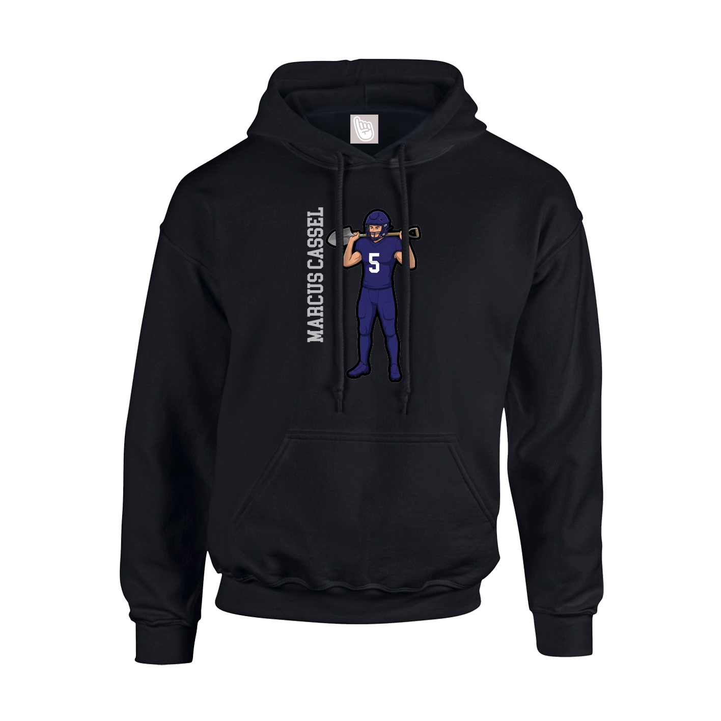 Youth Hoodie — Name Vertical in Black