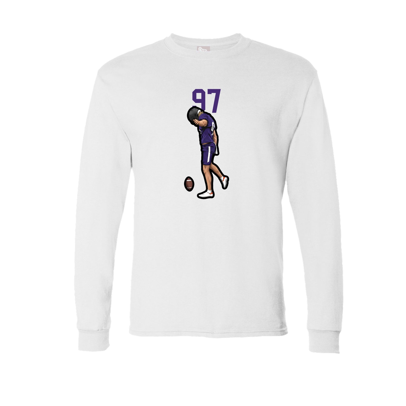 Long Sleeve Tee — Number Top in White
