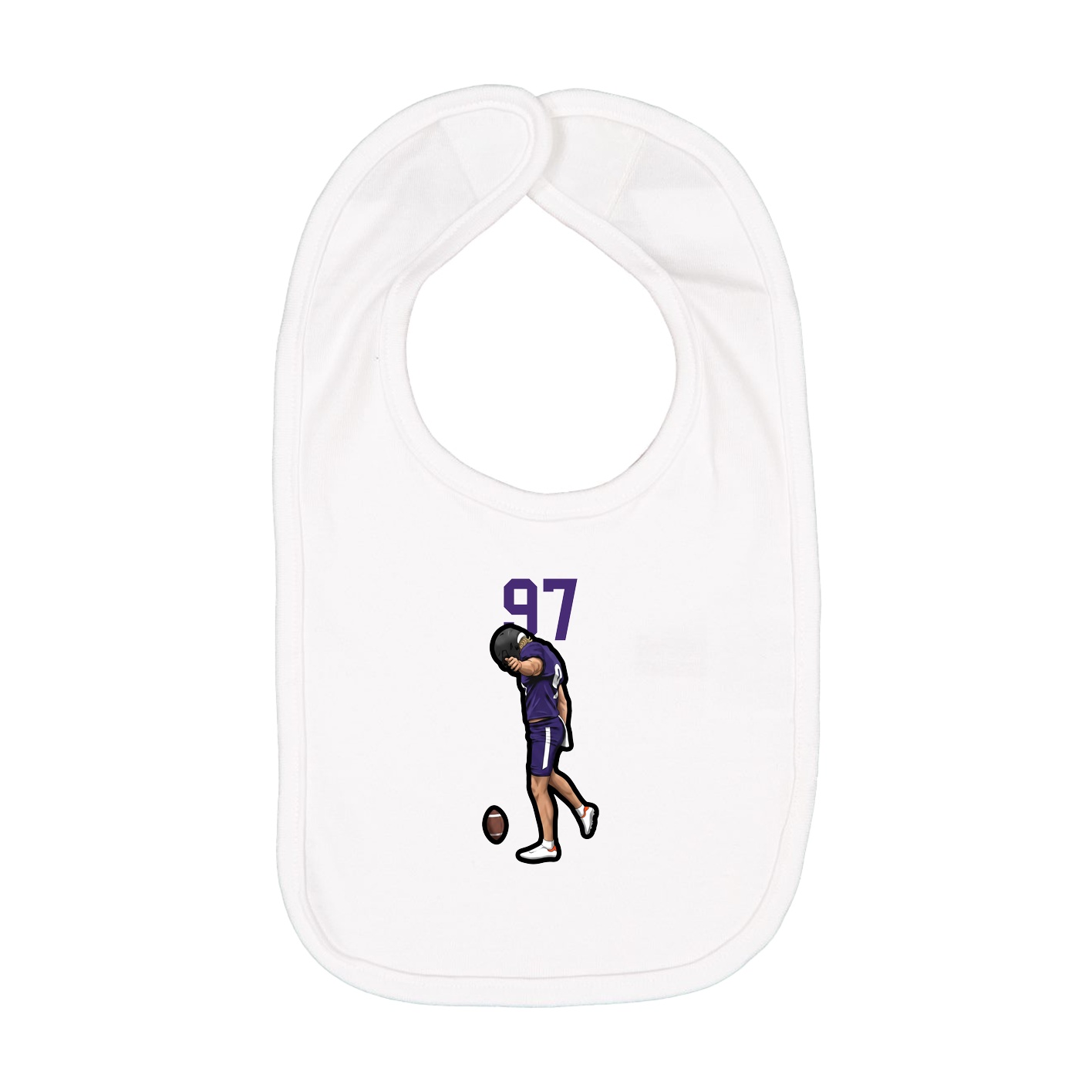 Infant Bib — Number Top in White