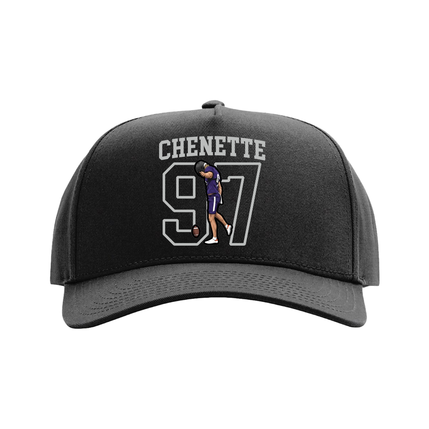 Full Fabric Five-Panel Champ Cap — Shirsey in Black