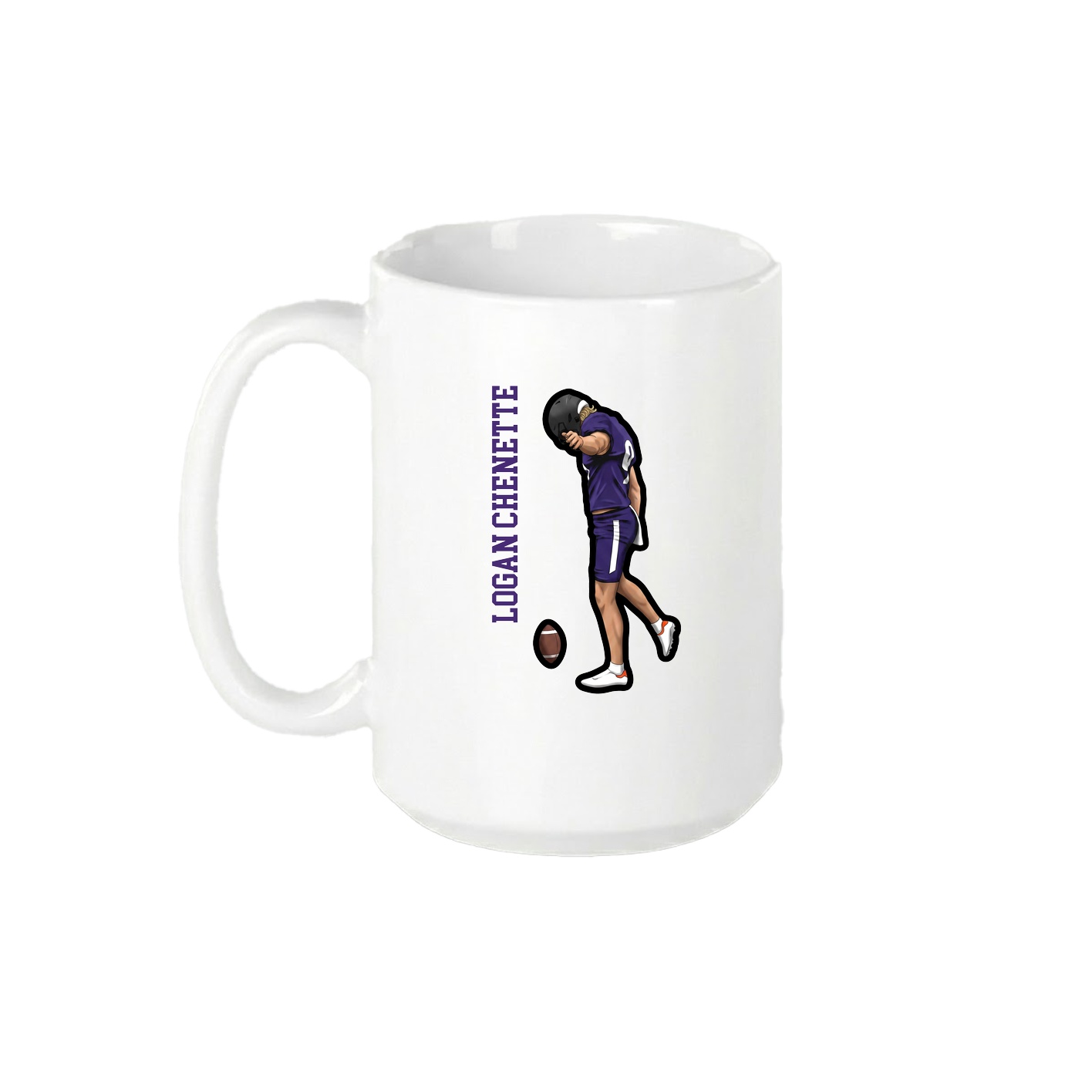 15oz Coffee Mug — Name Vertical in White