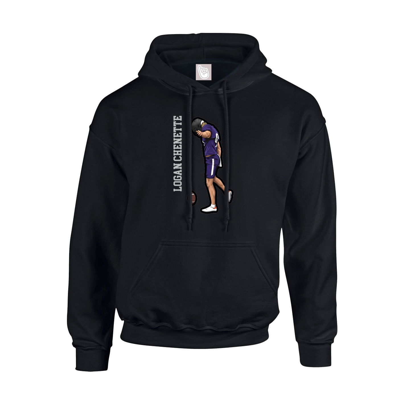 Youth Hoodie — Name Vertical in Black