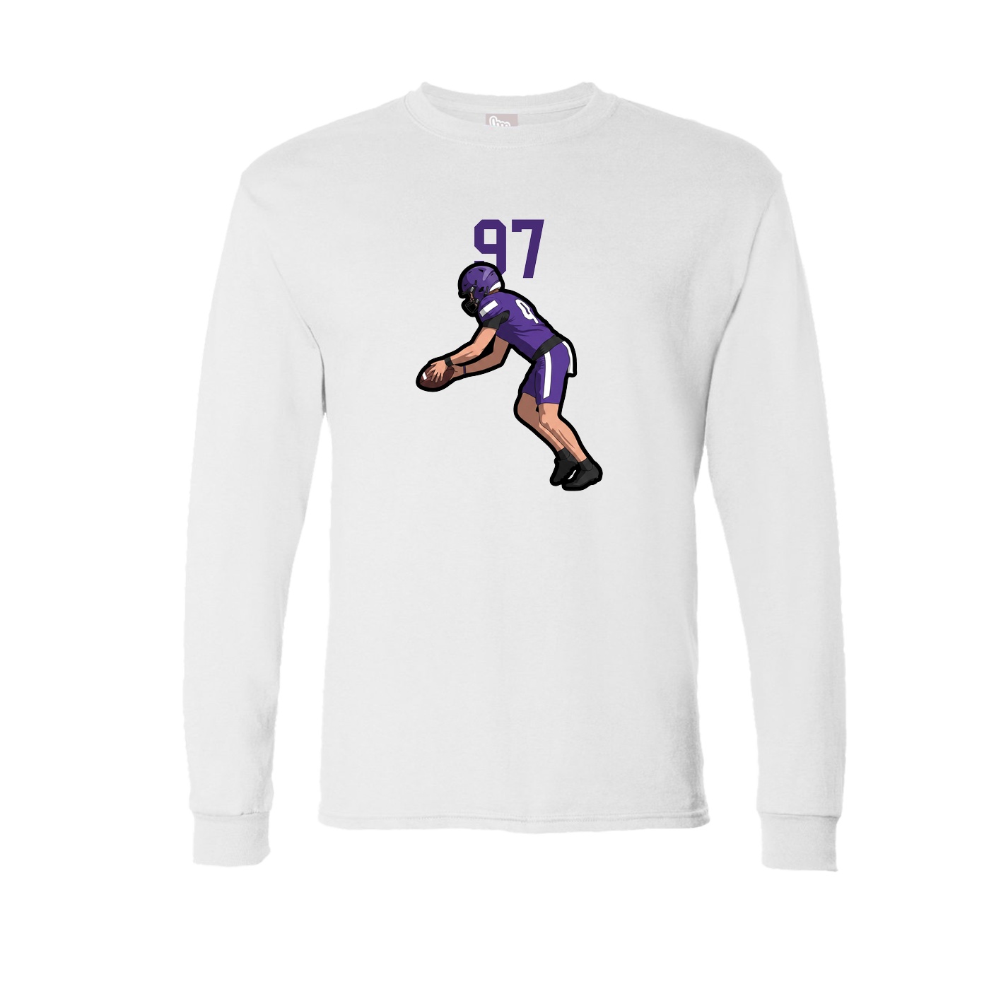 Long Sleeve Tee — Number Top in White