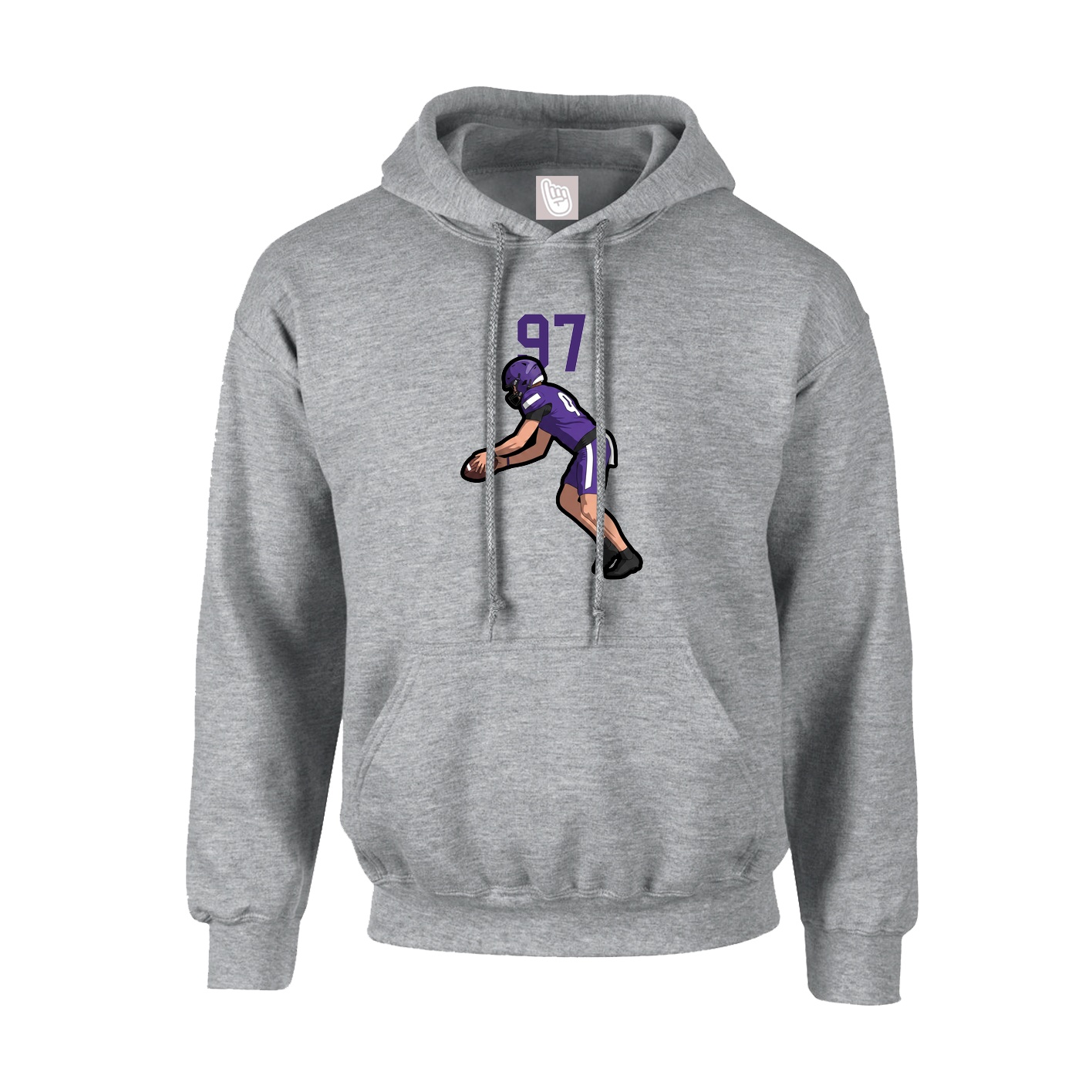 Youth Hoodie — Number Top in Grey