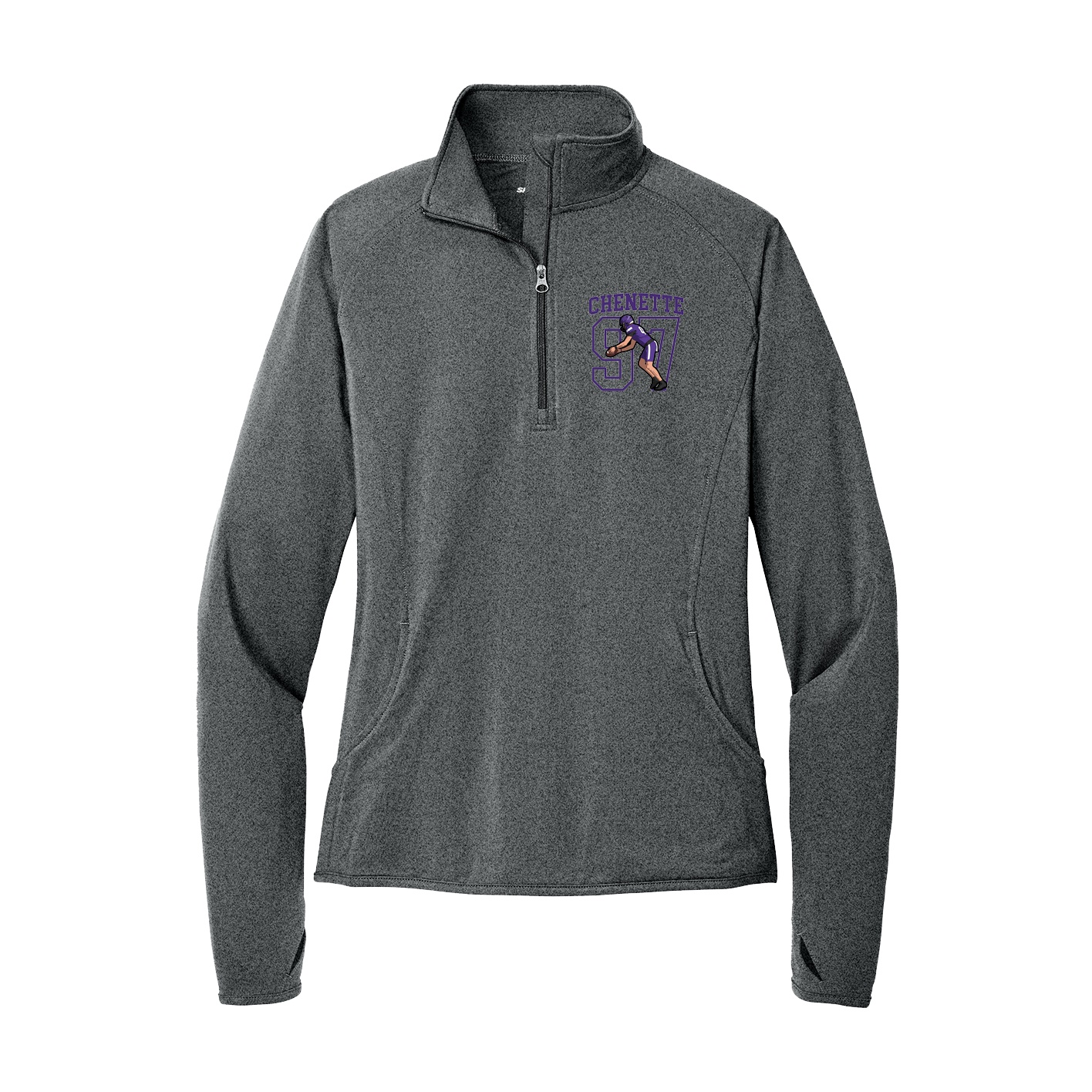 Women's Q-Zip Pullover — Shirsey in Grey