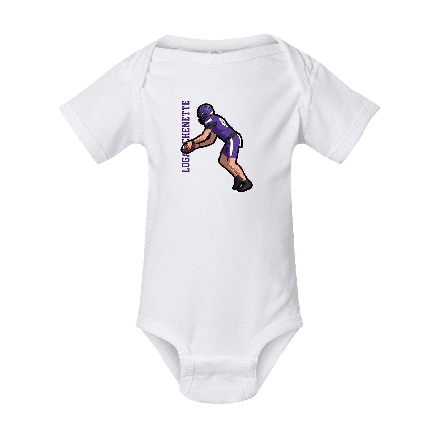 Baby Onesie — Name Vertical in White