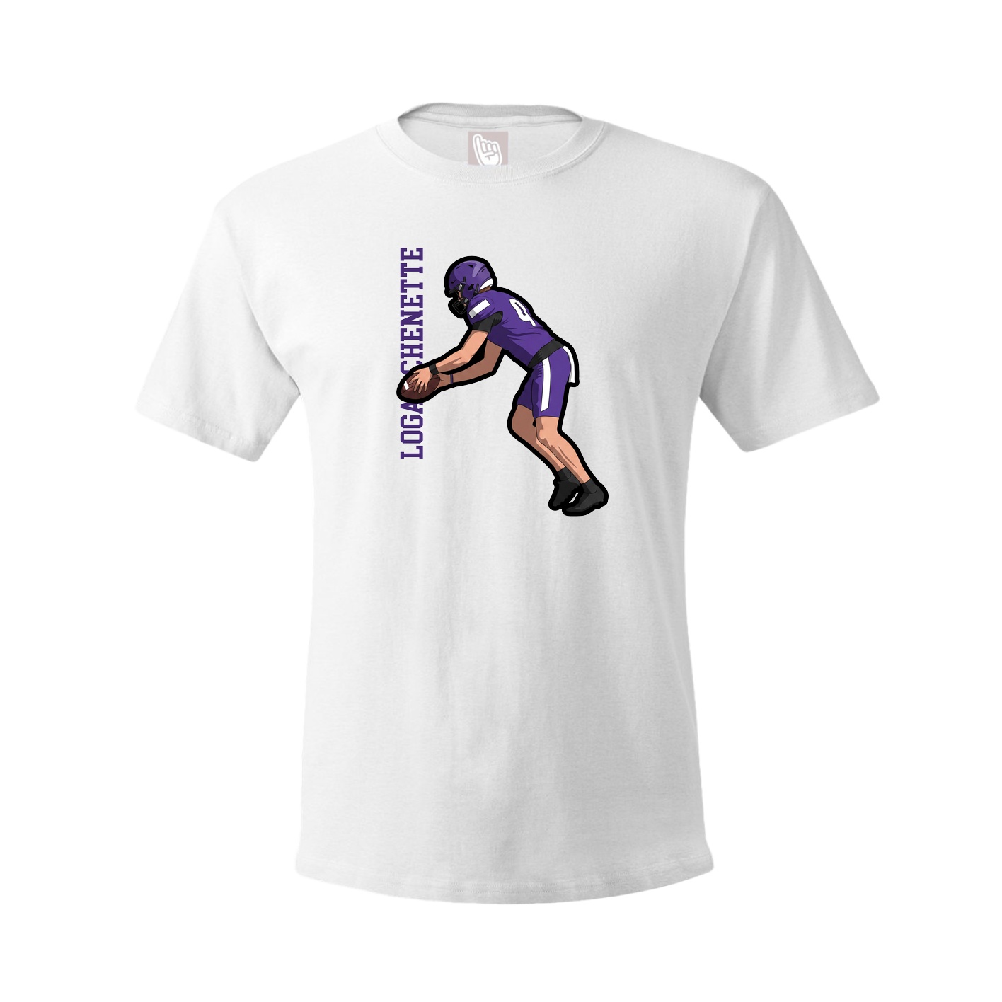Youth Tee — Name Vertical in White