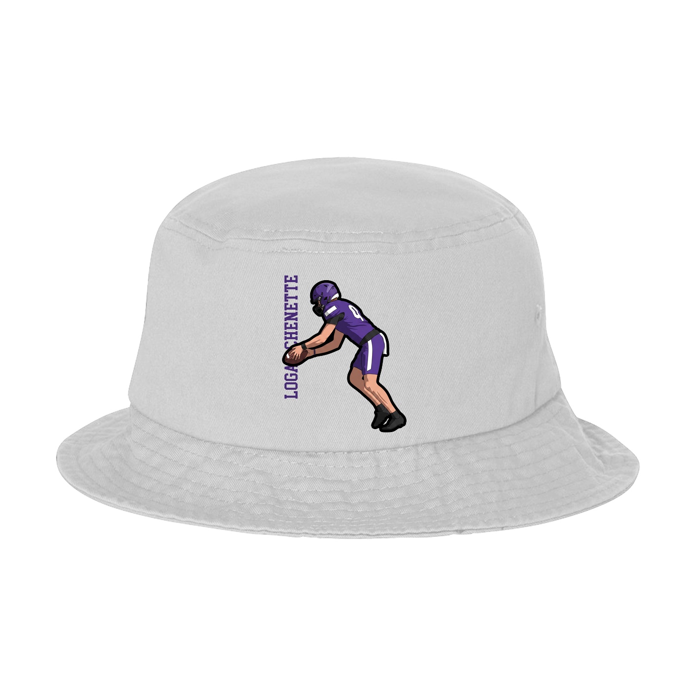 Bucket Cap — Name Vertical in White