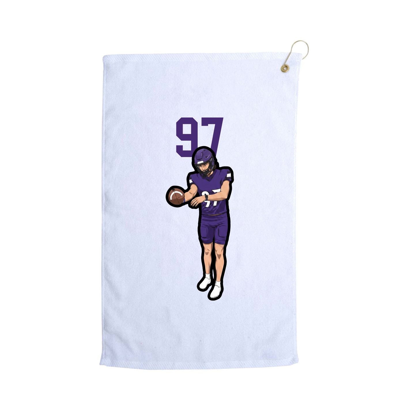 Golf Towel — Number Top in White