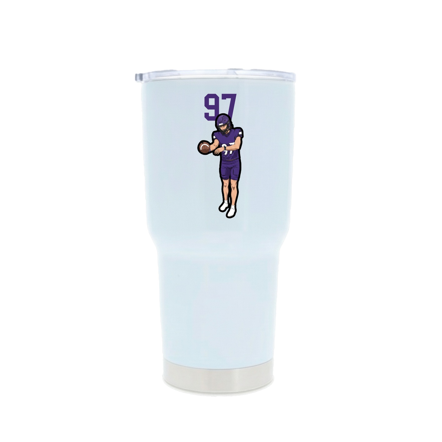 30oz Stainless Steel Tumbler — Number Top in White