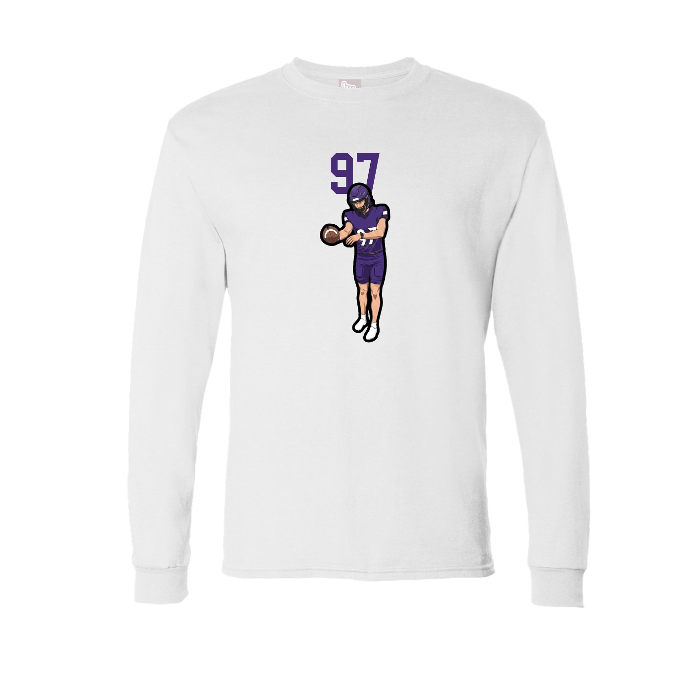 Long Sleeve Tee — Number Top in White