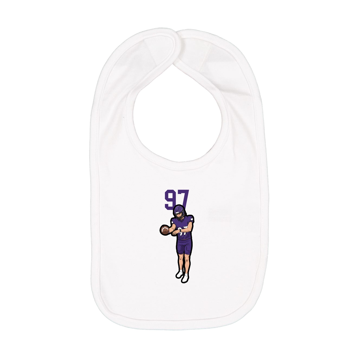 Infant Bib — Number Top in White