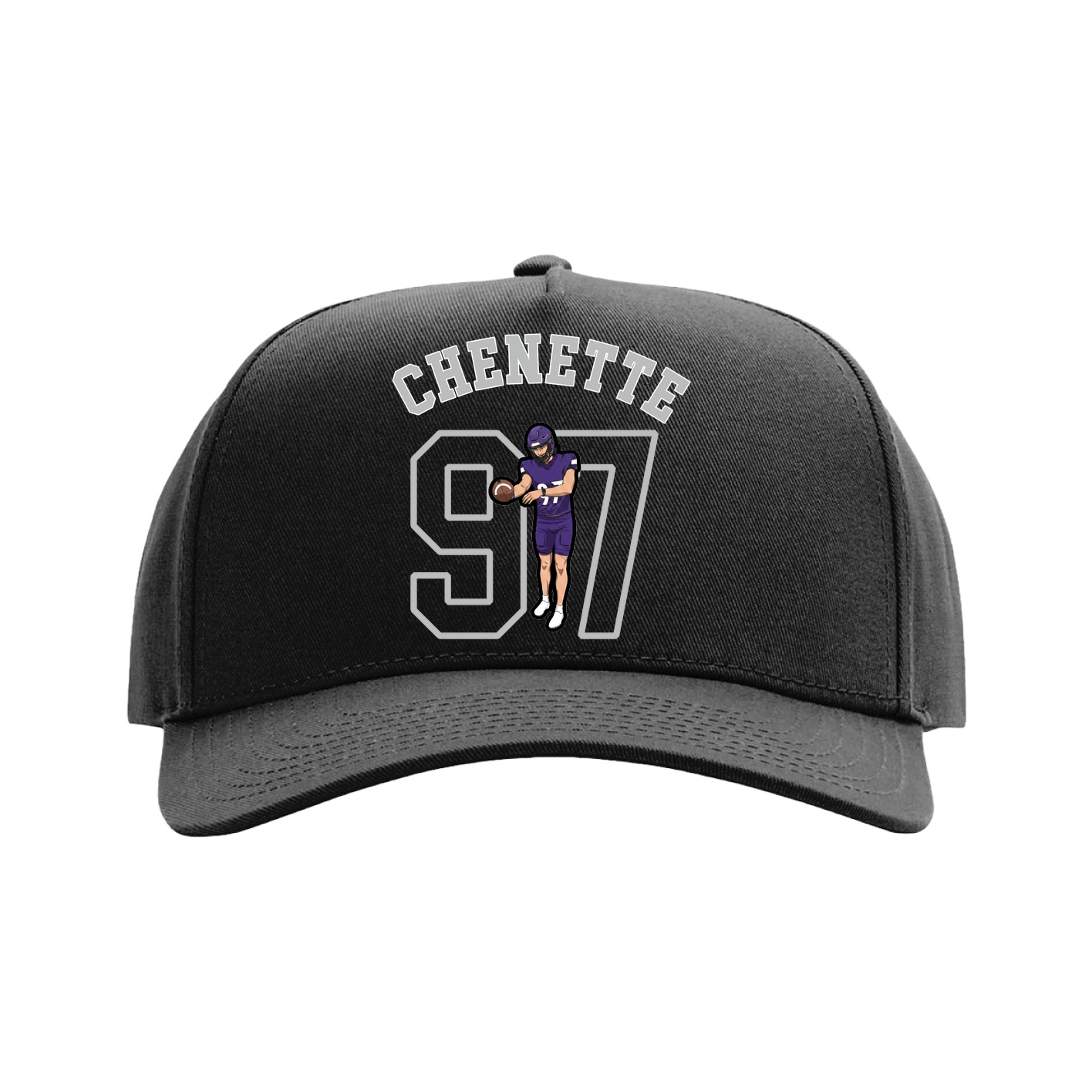Full Fabric Five-Panel Champ Cap — Shirsey Arch in Black