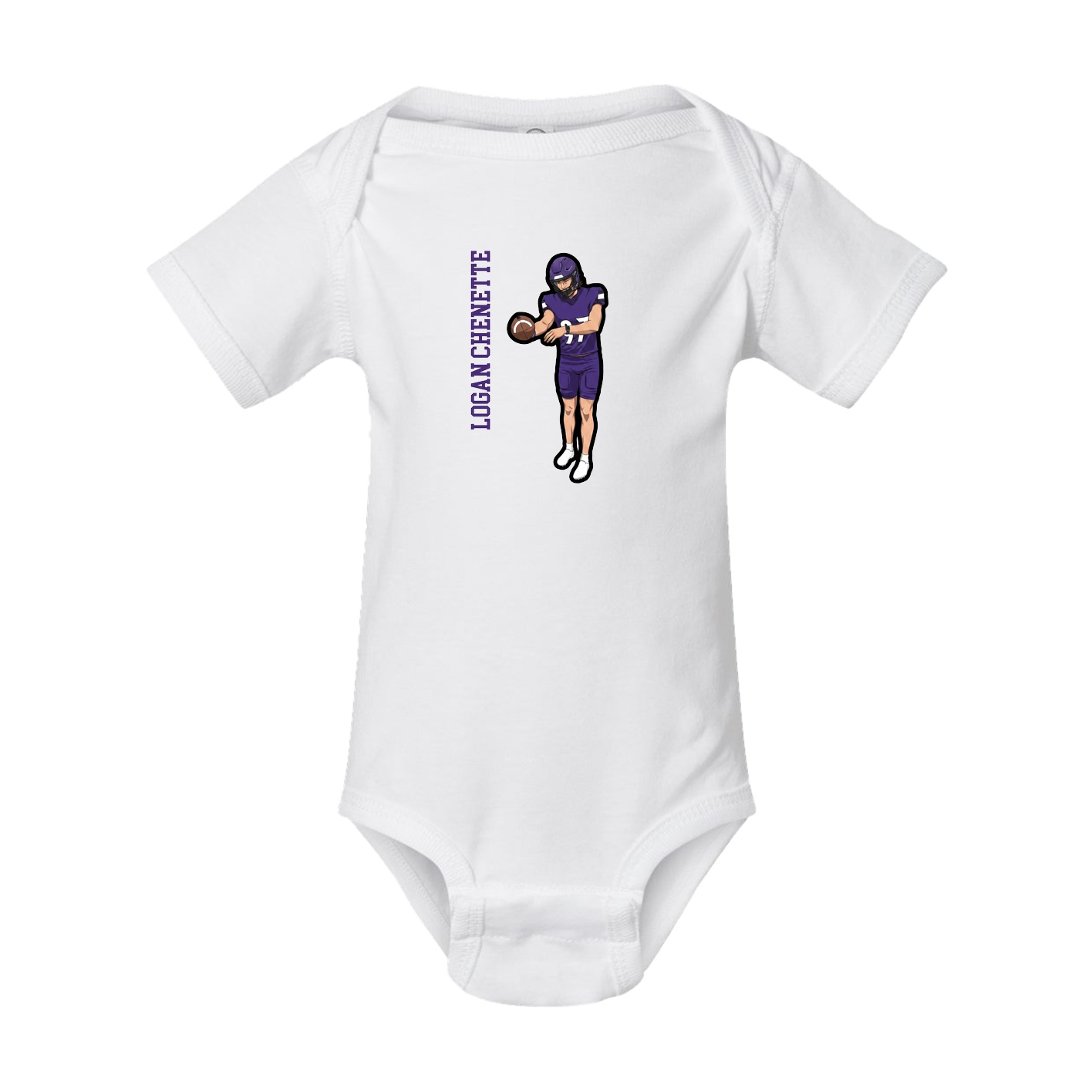 Baby Onesie — Name Vertical in White