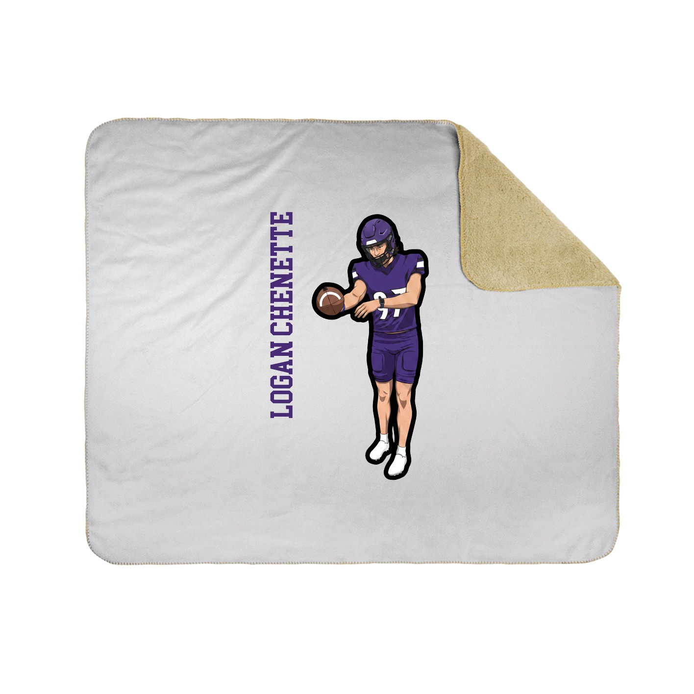 Throw Blanket — Name Vertical in White