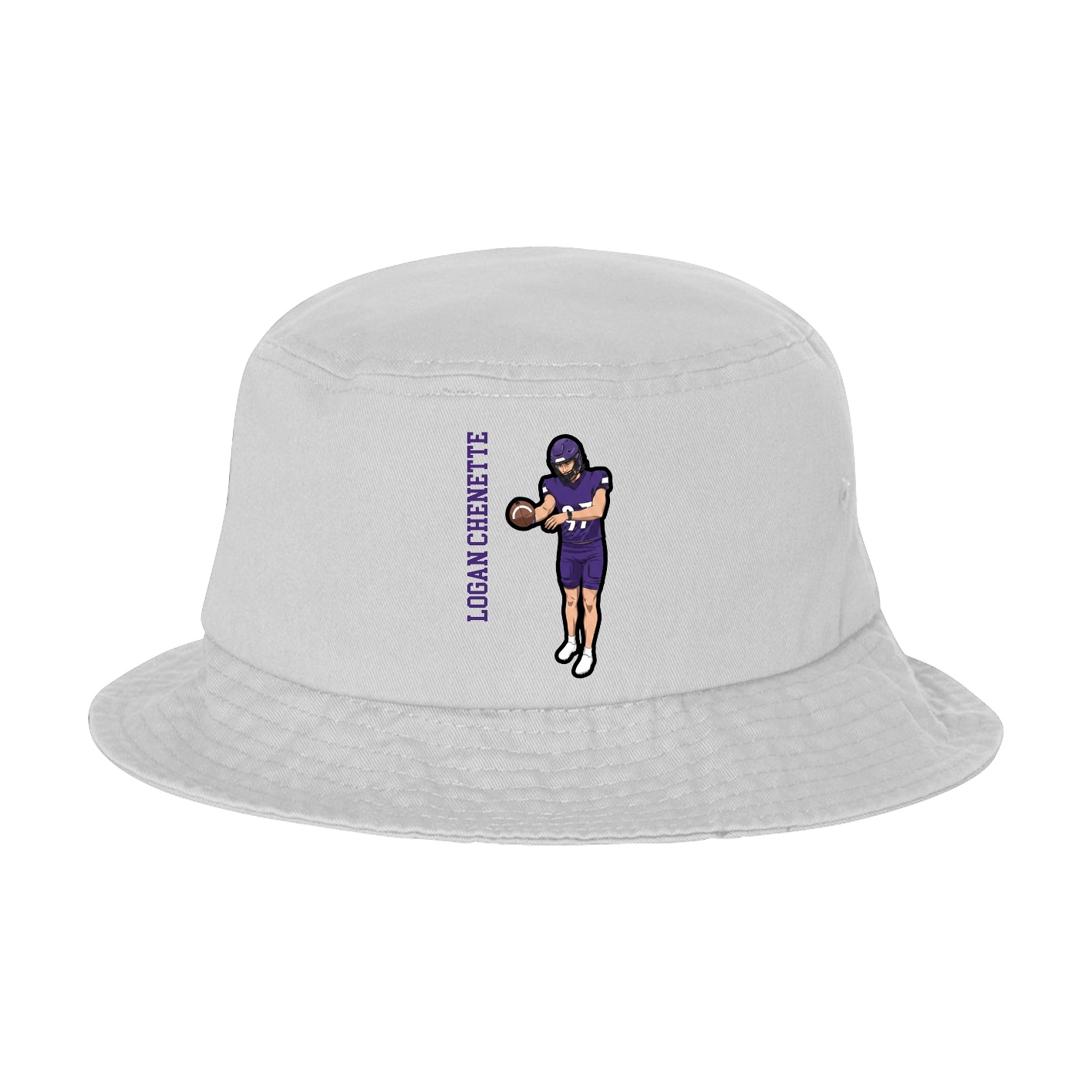 Bucket Cap — Name Vertical in White
