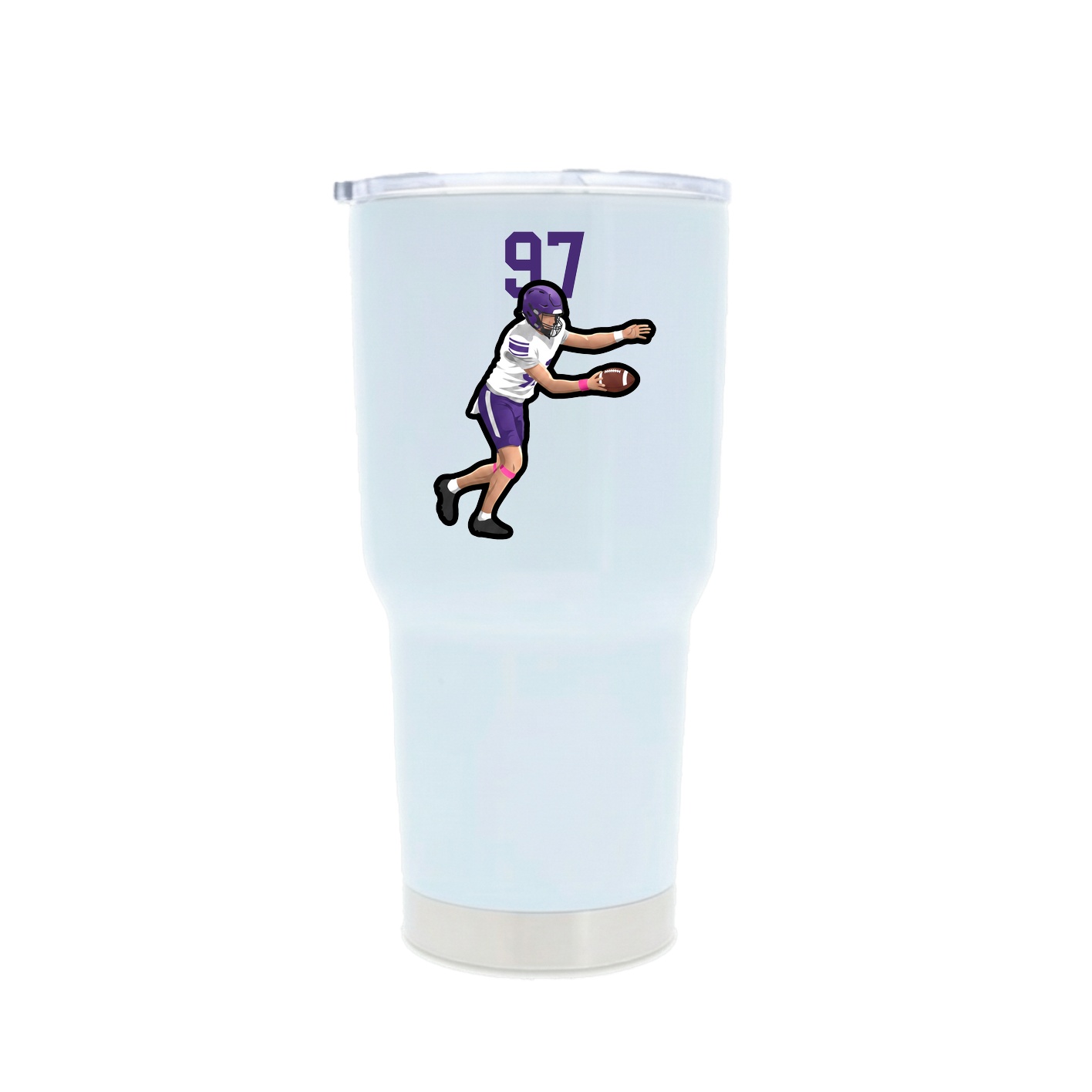 30oz Stainless Steel Tumbler — Number Top in White