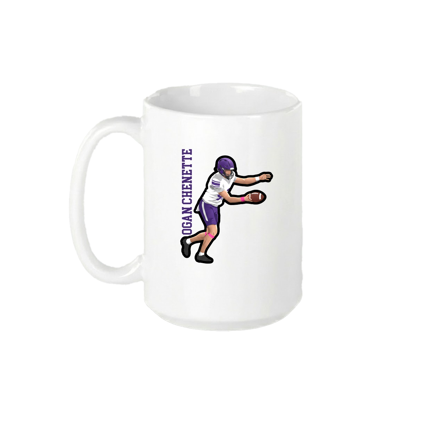 15oz Coffee Mug — Name Vertical in White