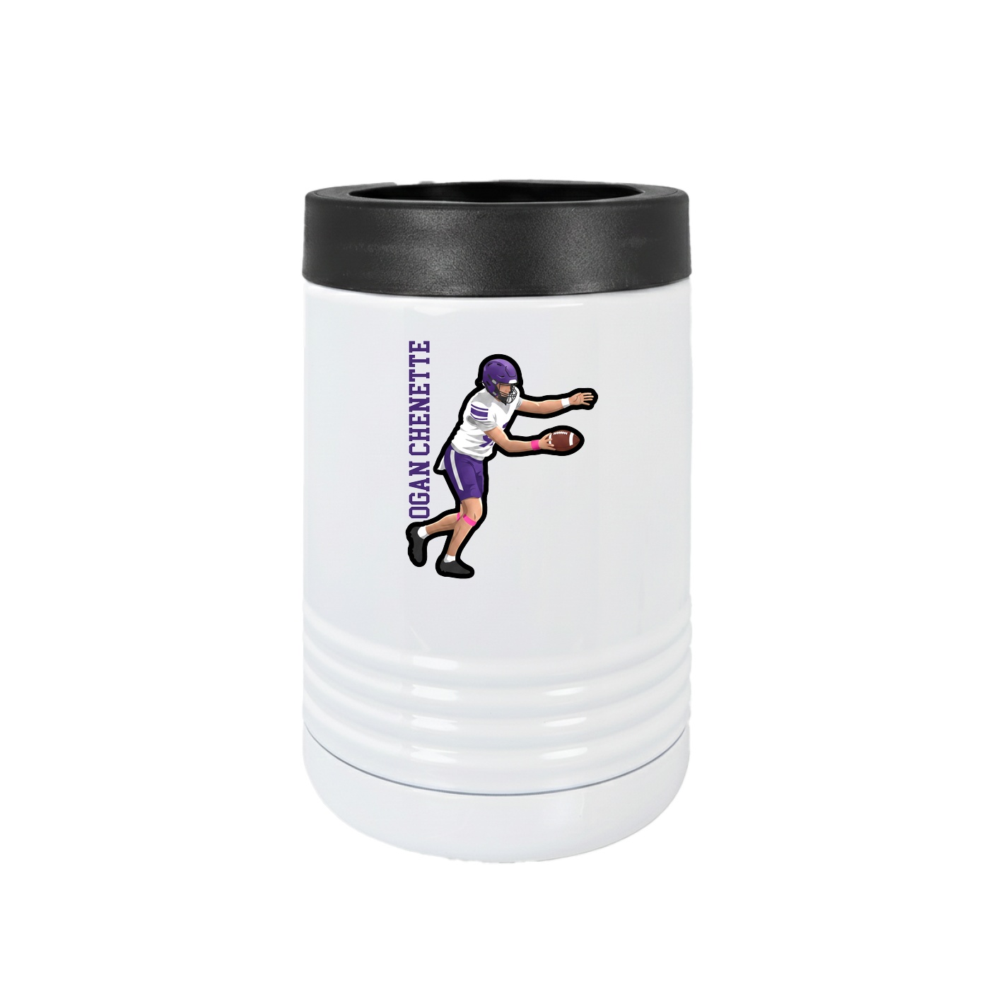 Beverage Holder — Name Vertical in White