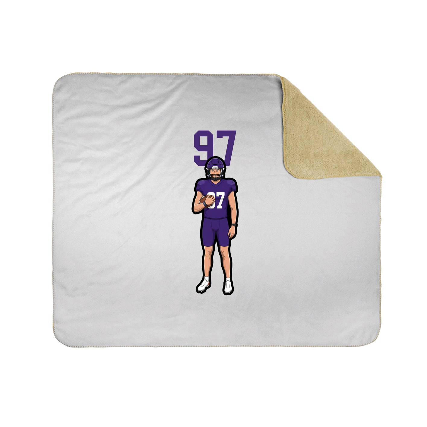 Throw Blanket — Number Top in White