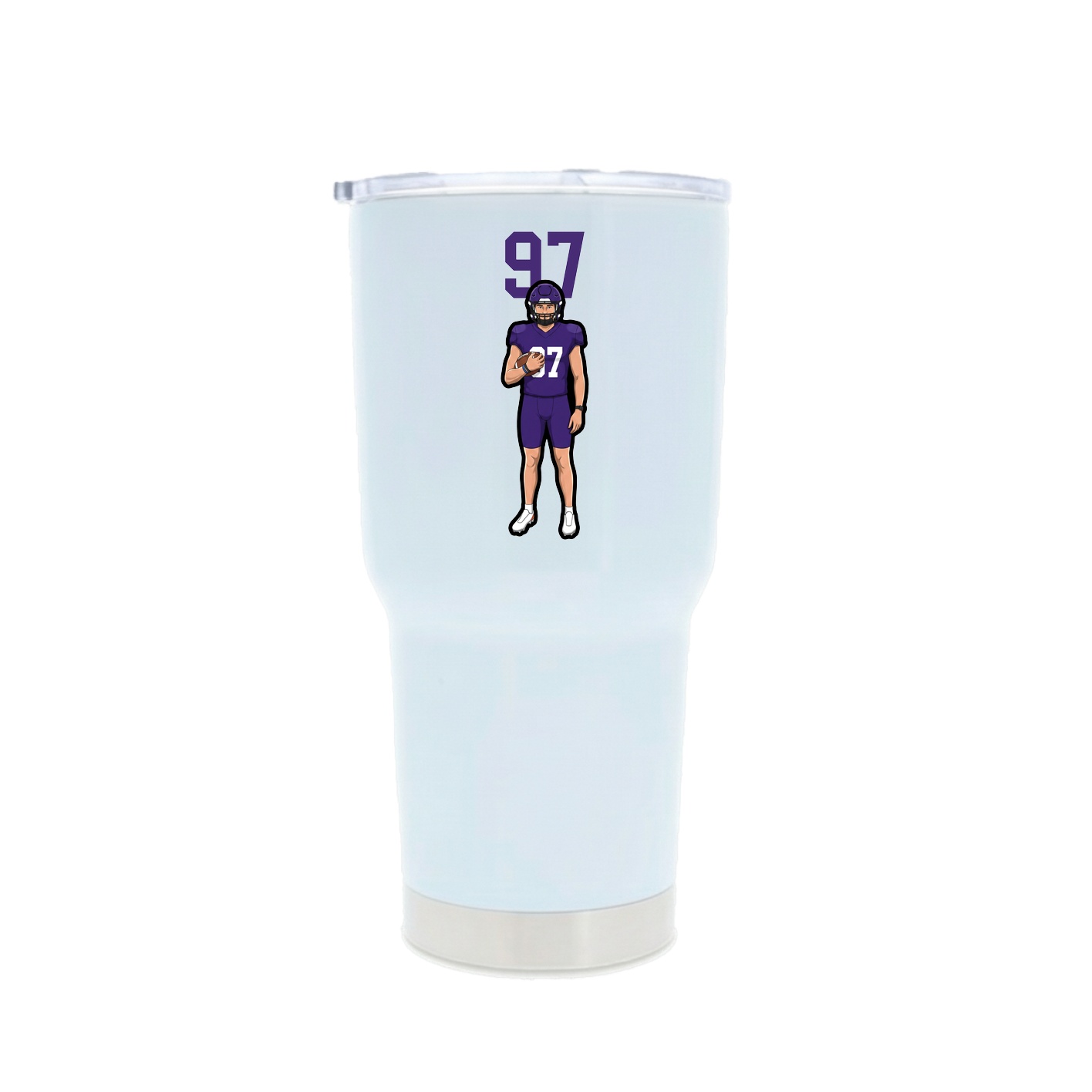 30oz Stainless Steel Tumbler — Number Top in White