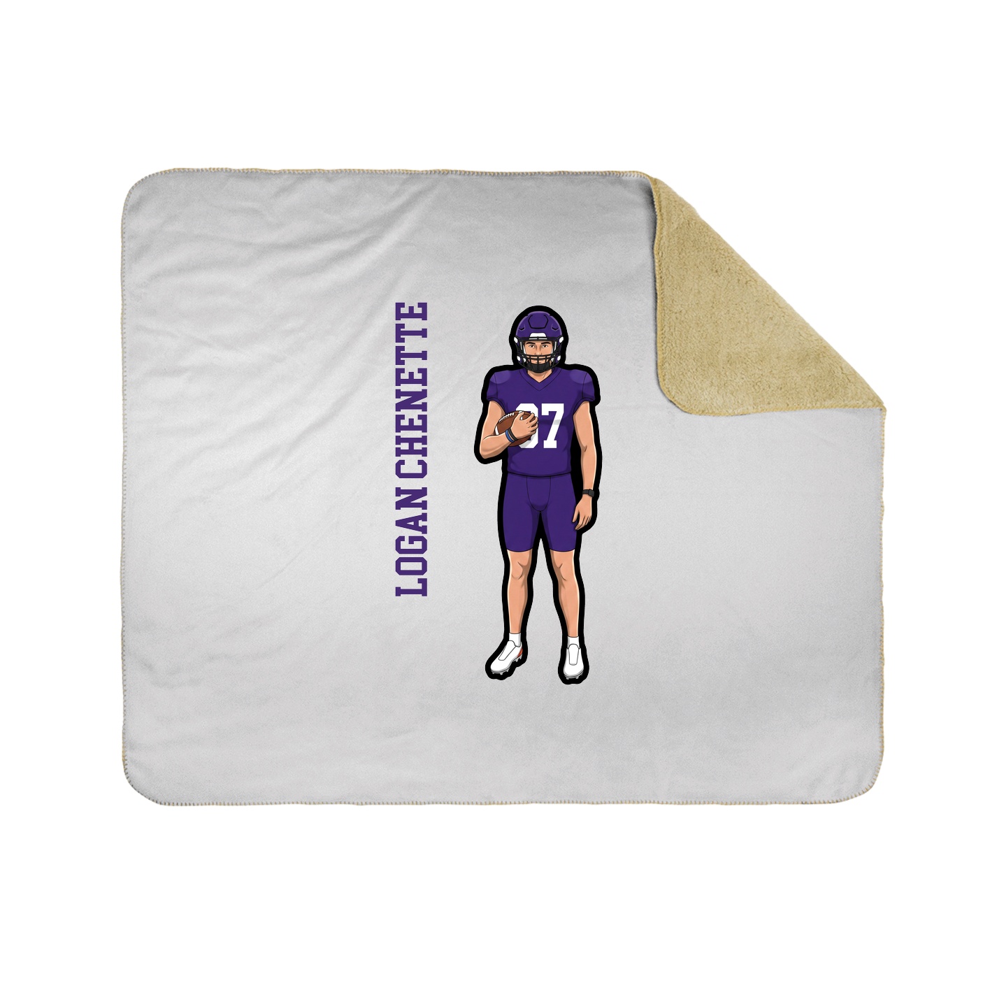 Throw Blanket — Name Vertical in White