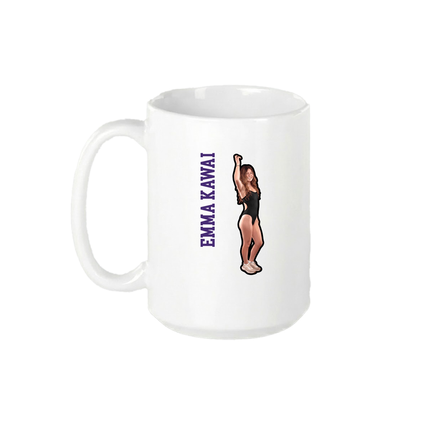 15oz Coffee Mug — Name Vertical in White