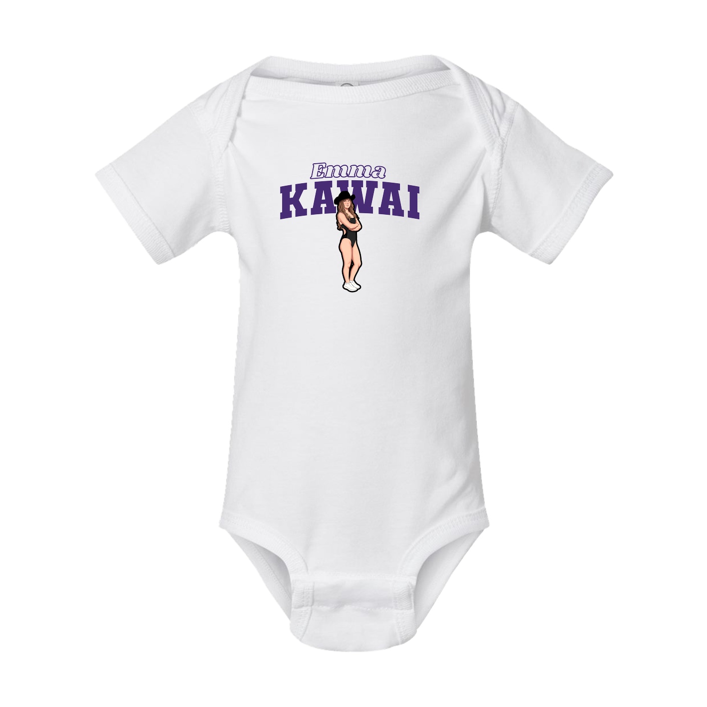 Baby Onesie — Name Arch in White