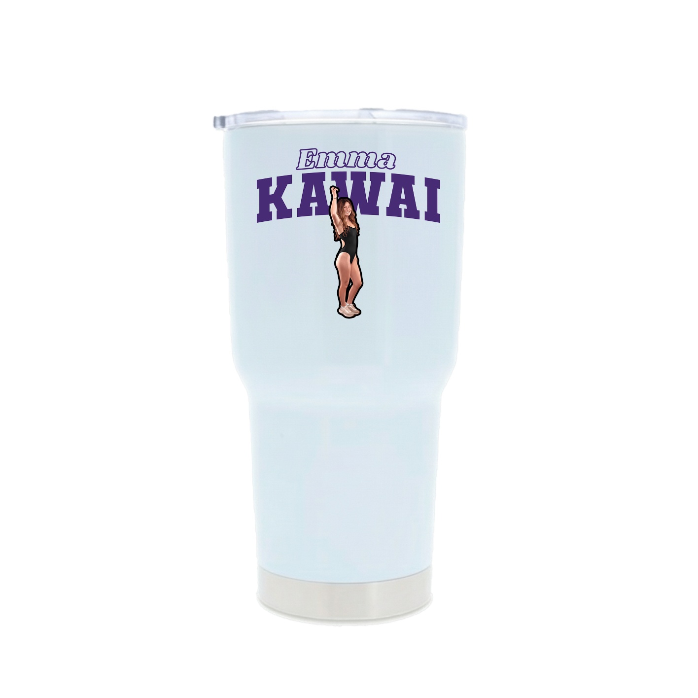 30oz Stainless Steel Tumbler — Name Arch in White