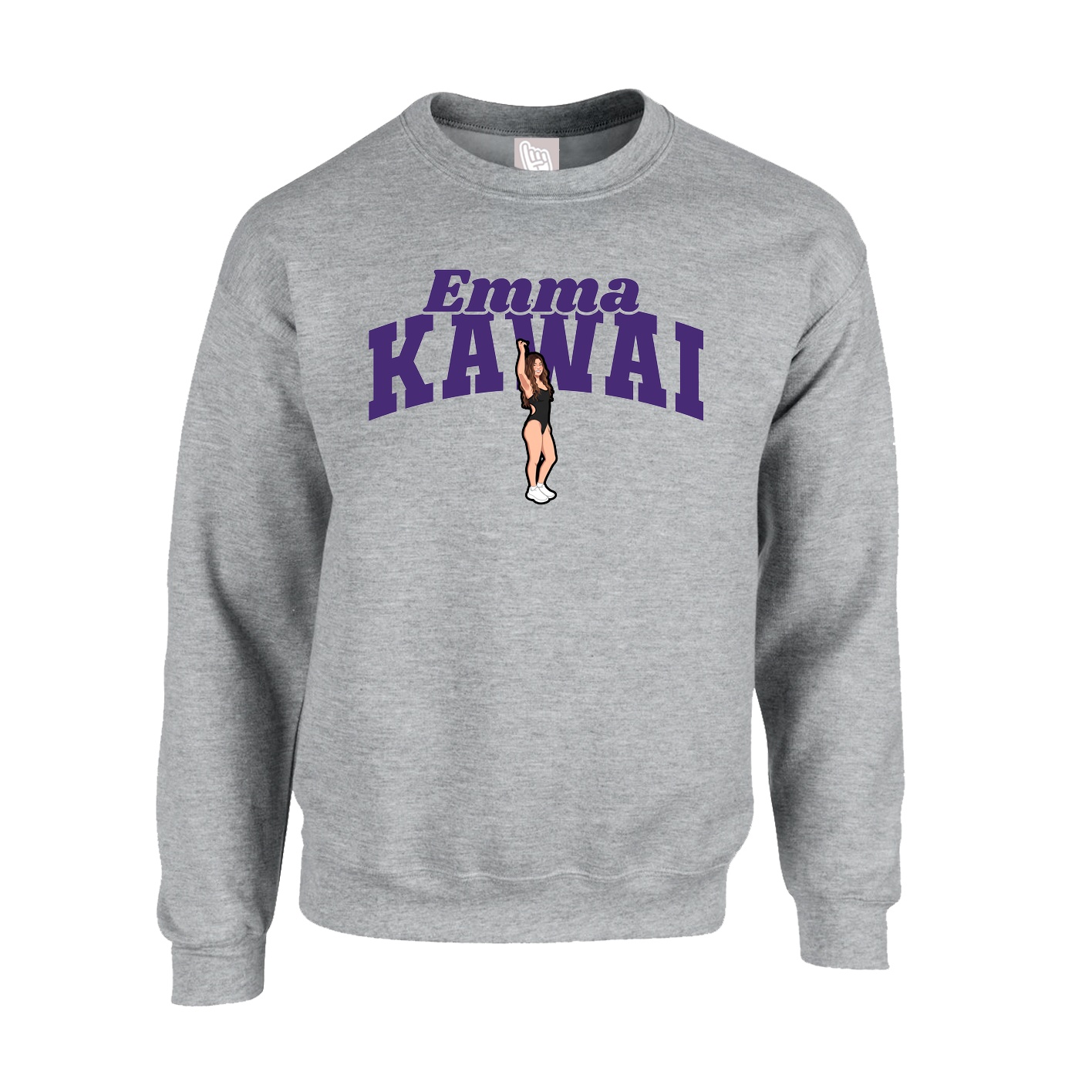 Fleece Crew — Signature Arch in Grey