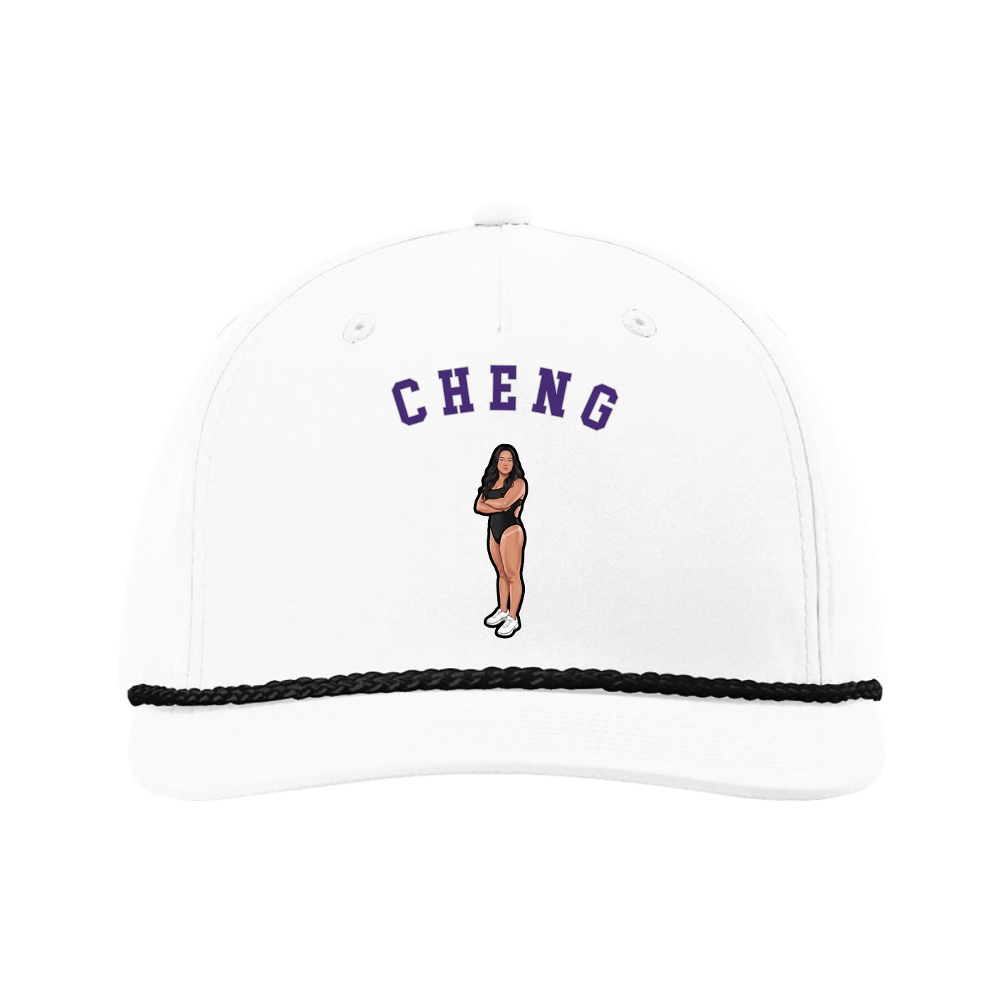 Five-Panel Classic Rope Cap — Shirsey Arch in White