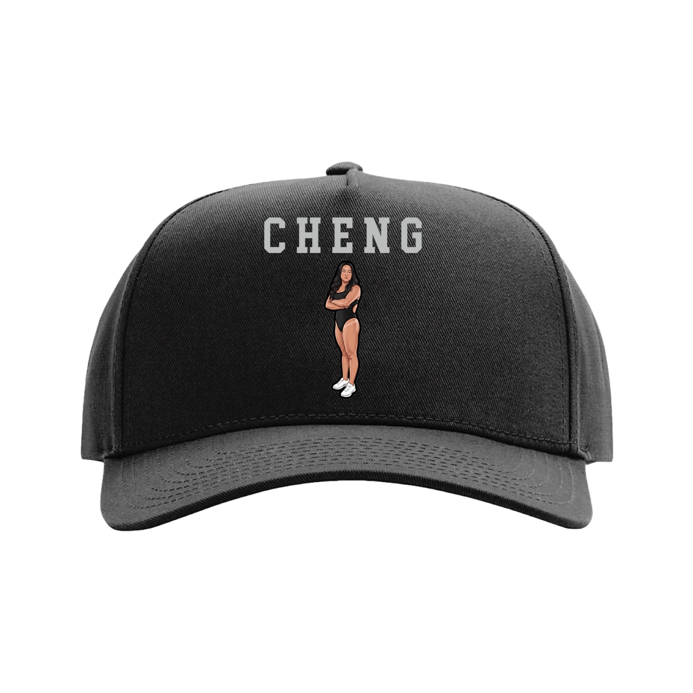 Full Fabric Five-Panel Champ Cap — Shirsey in Black