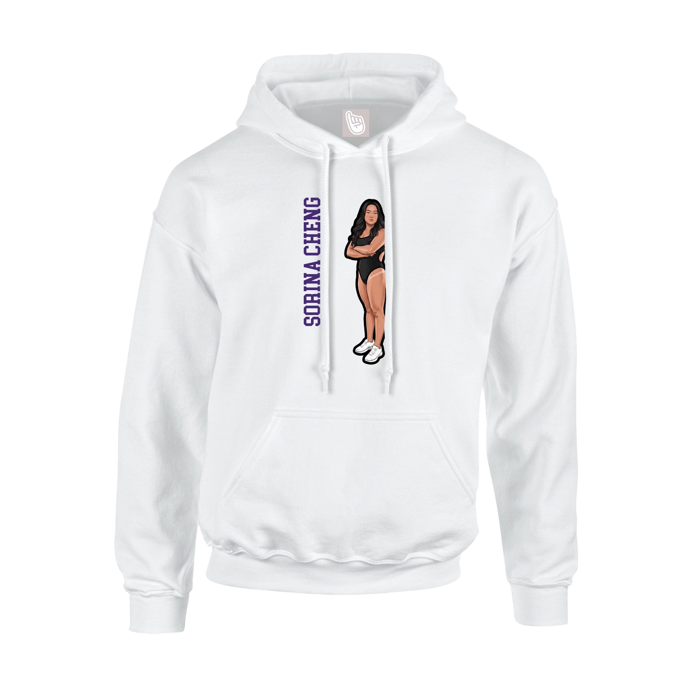 Hoodie — Name Vertical in White