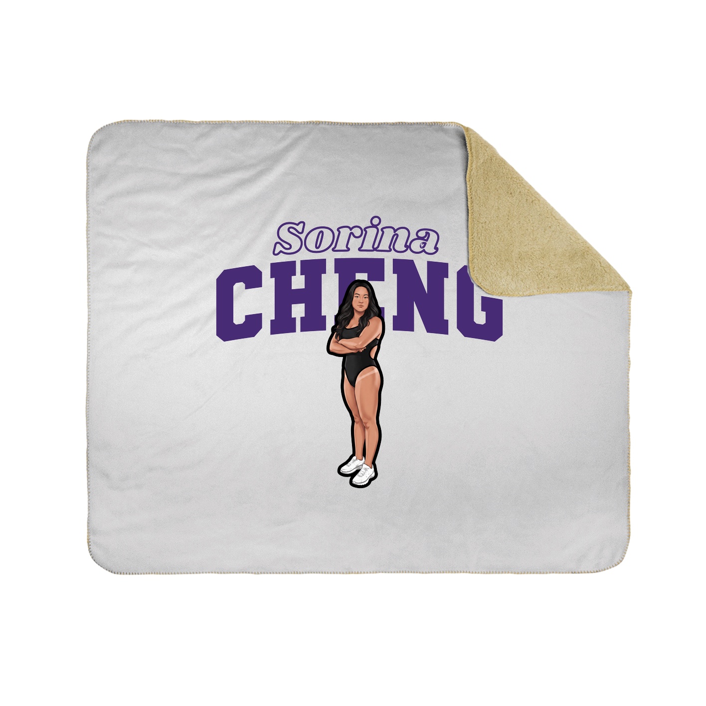 Throw Blanket — Name Arch in White