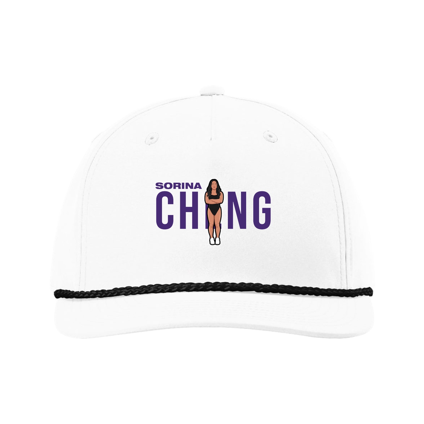 Five-Panel Classic Rope Cap — Player Name in White