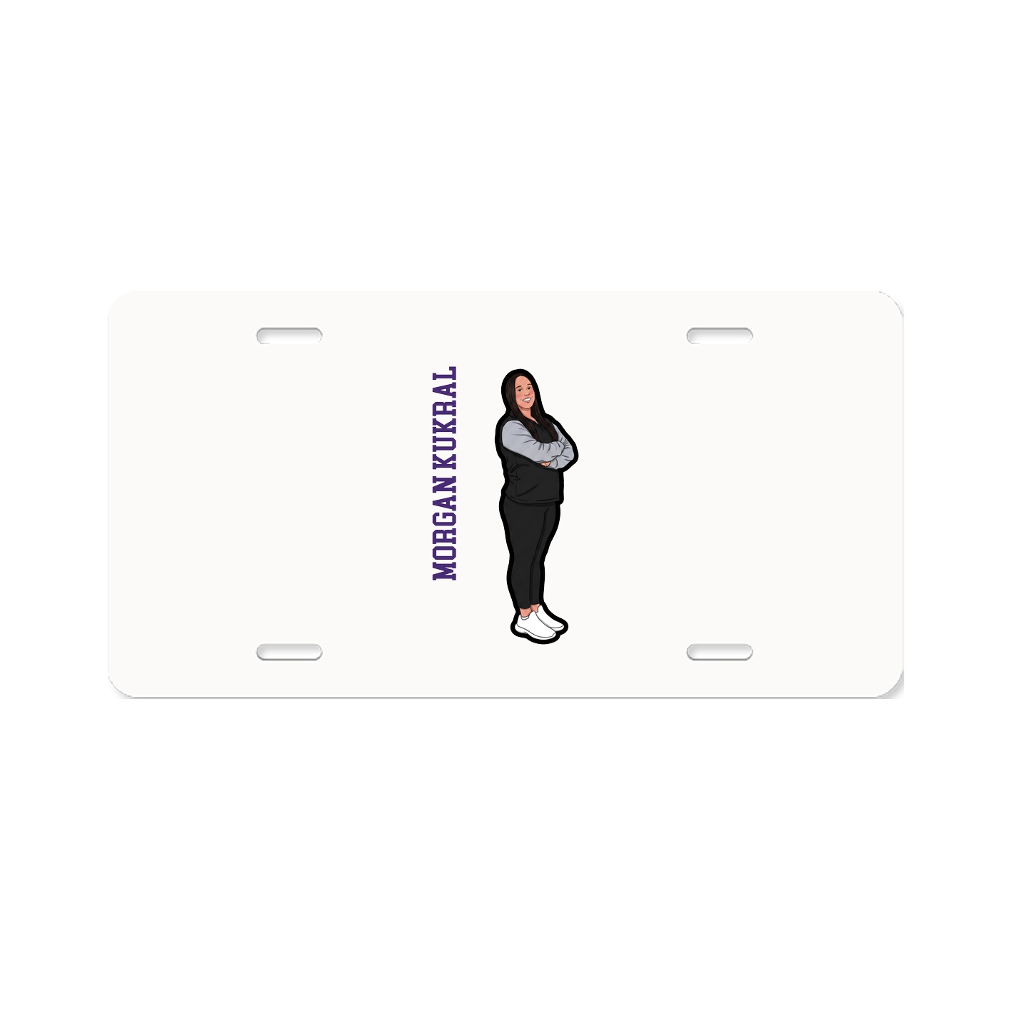 License Plate — Name Vertical in Classic