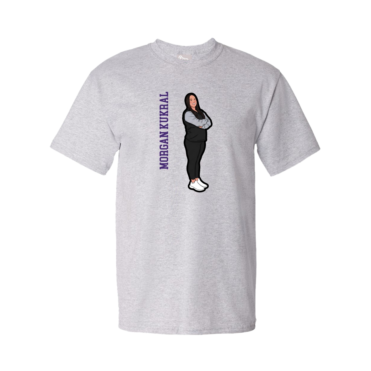 Tee — Name Vertical in Grey