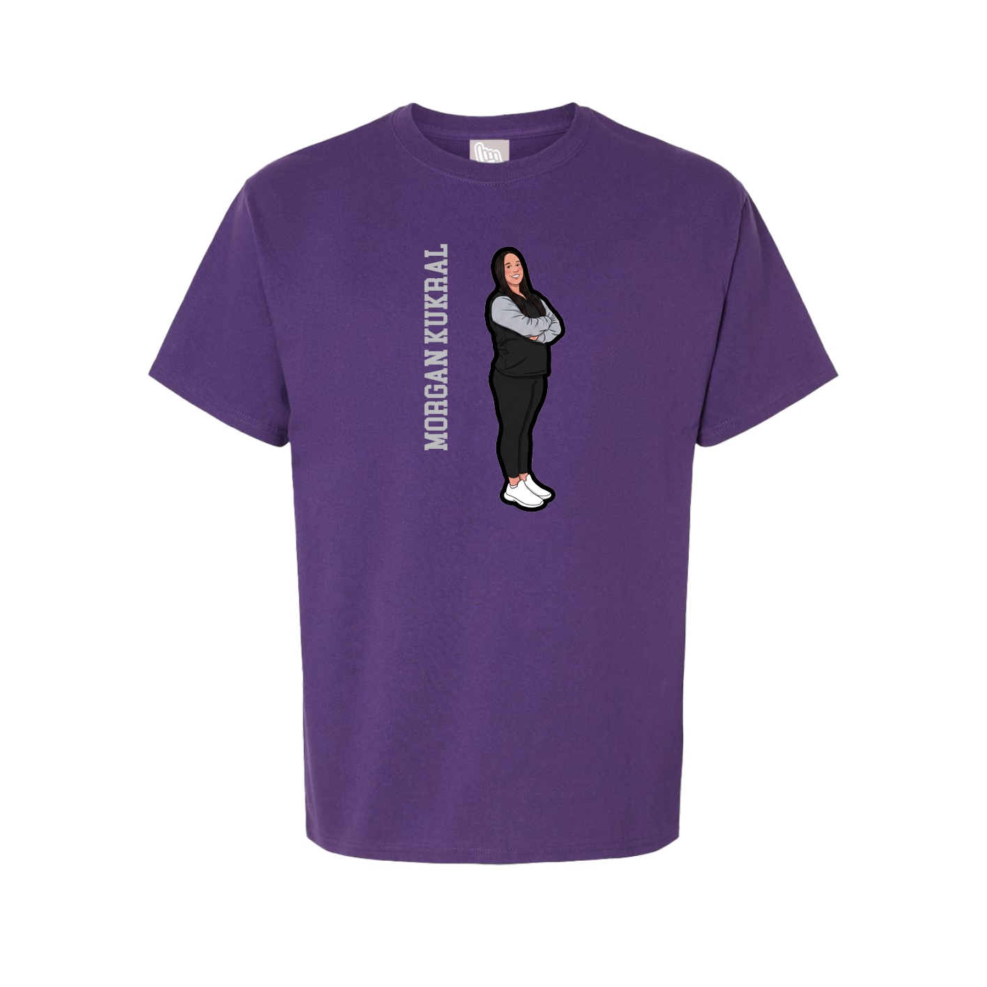 Youth Tee — Name Vertical in Purple