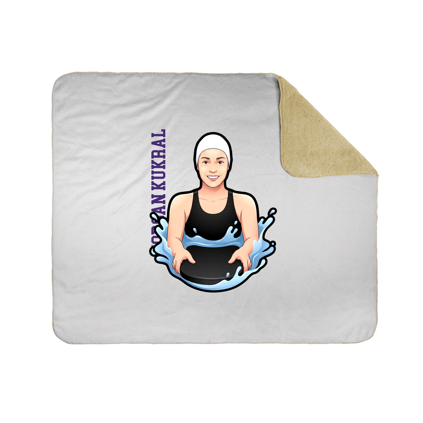 Throw Blanket — Name Vertical in White