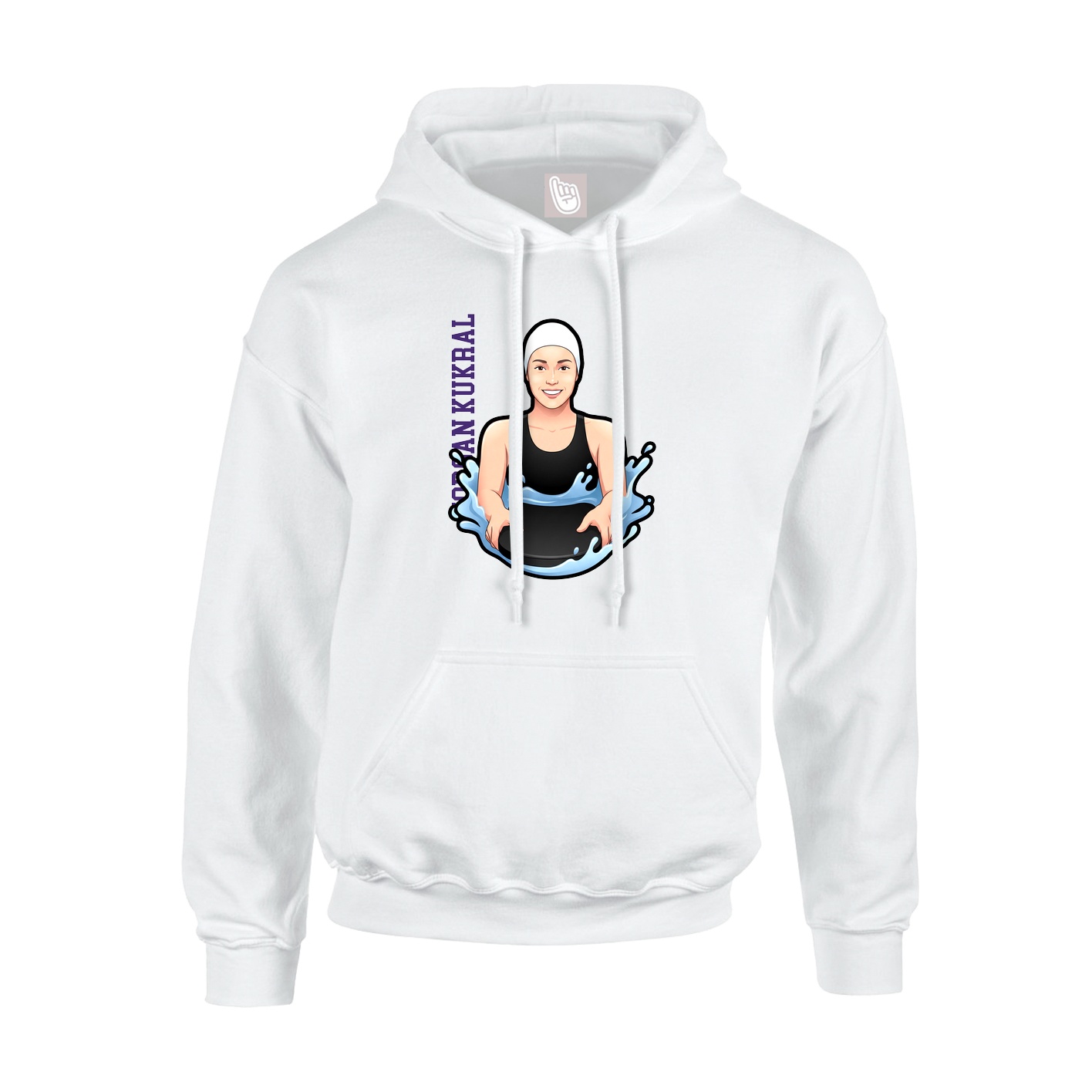 Hoodie — Name Vertical in White