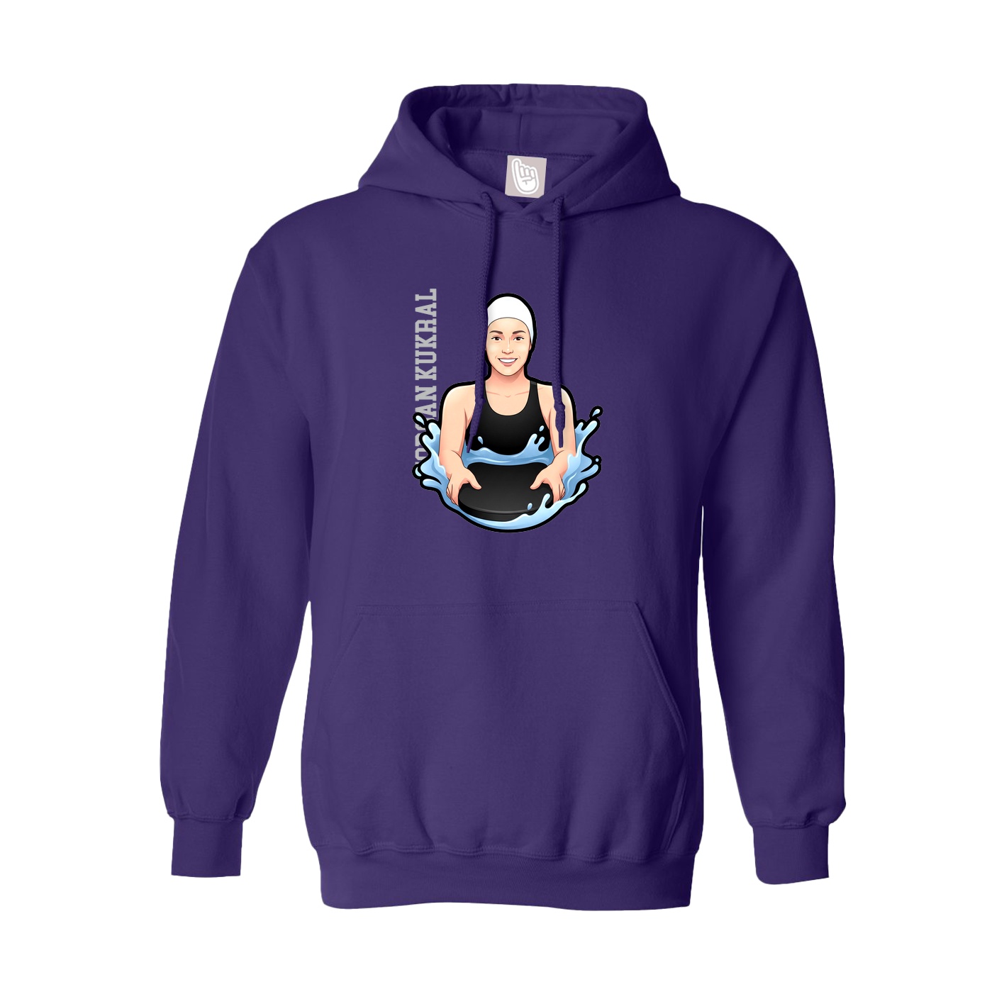Youth Hoodie — Name Vertical in Purple