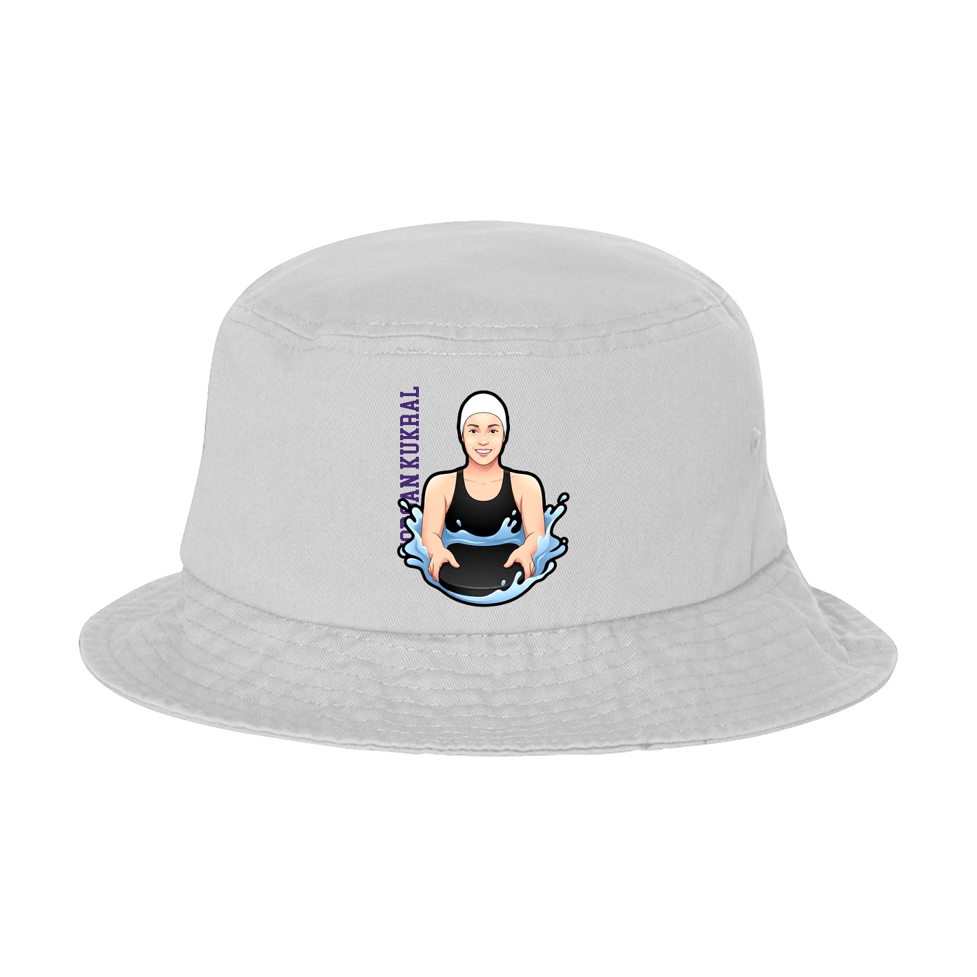 Bucket Cap — Name Vertical in White
