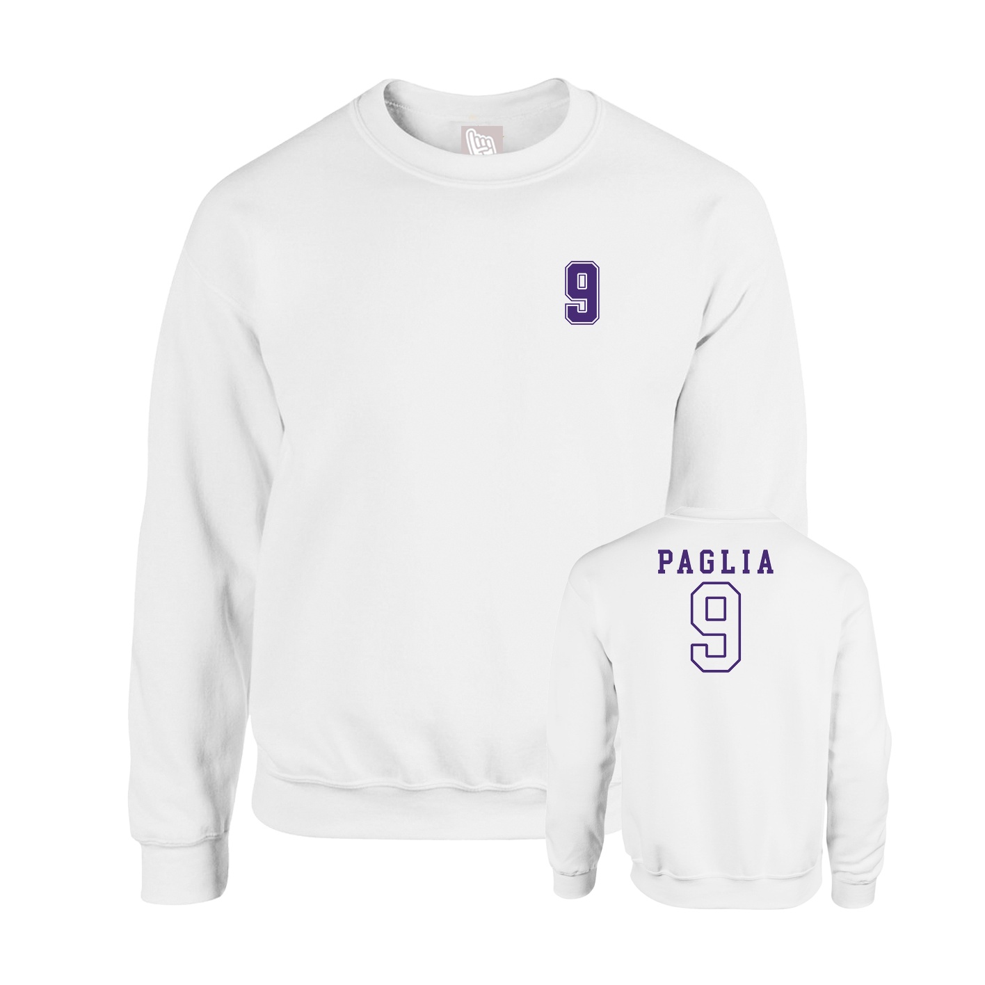 Fleece Crew — Chest Back in White