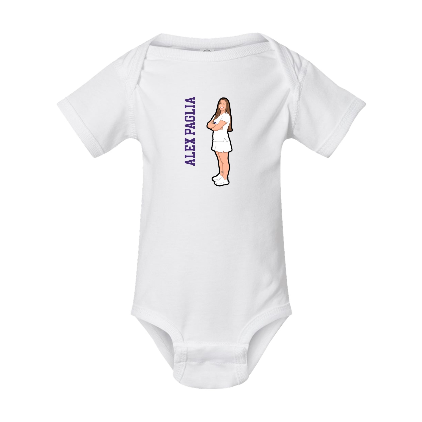 Baby Onesie — Name Vertical in White