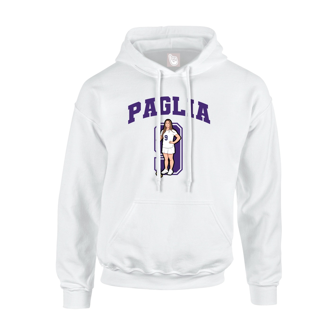 Hoodie — Number in White