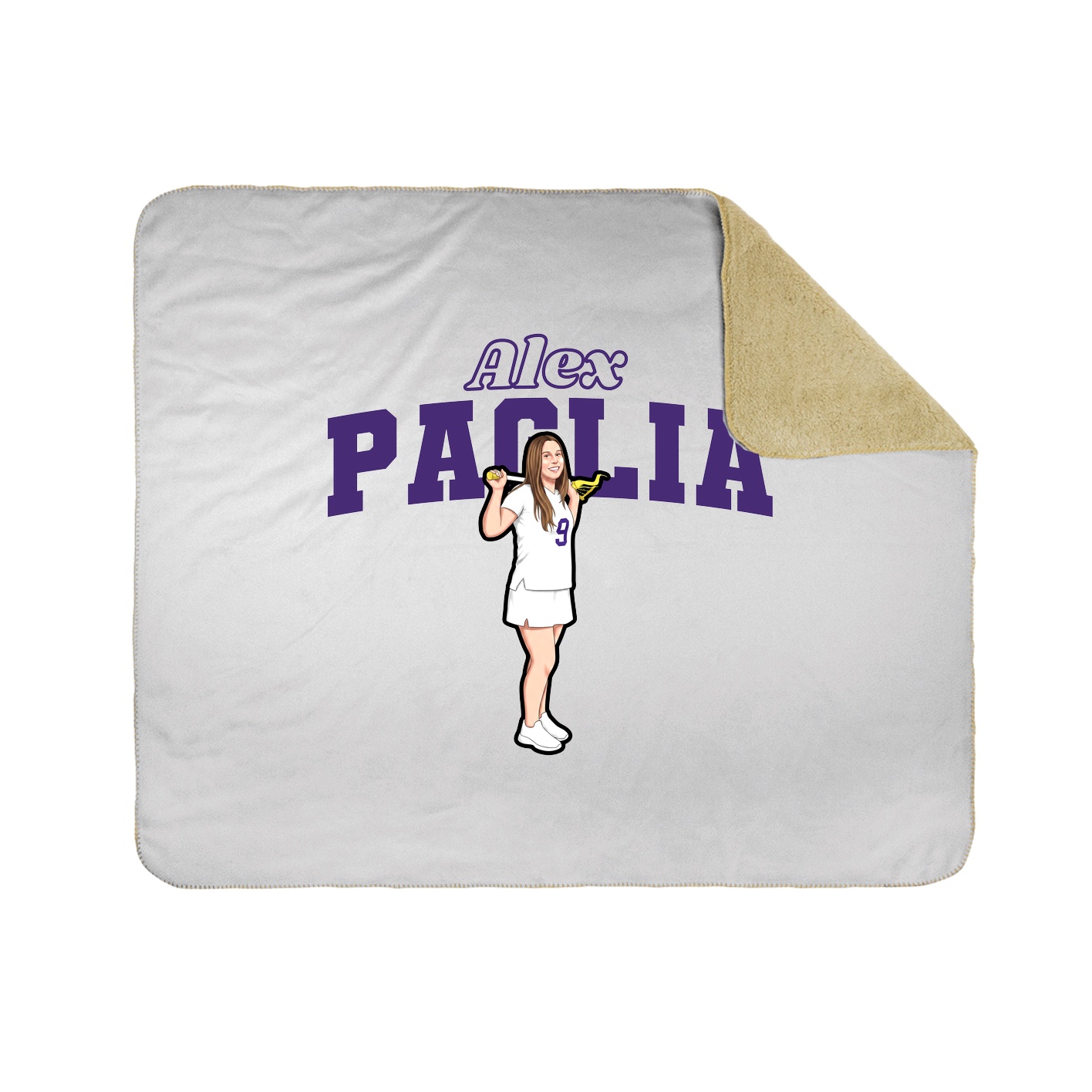 Throw Blanket — Name Arch in White