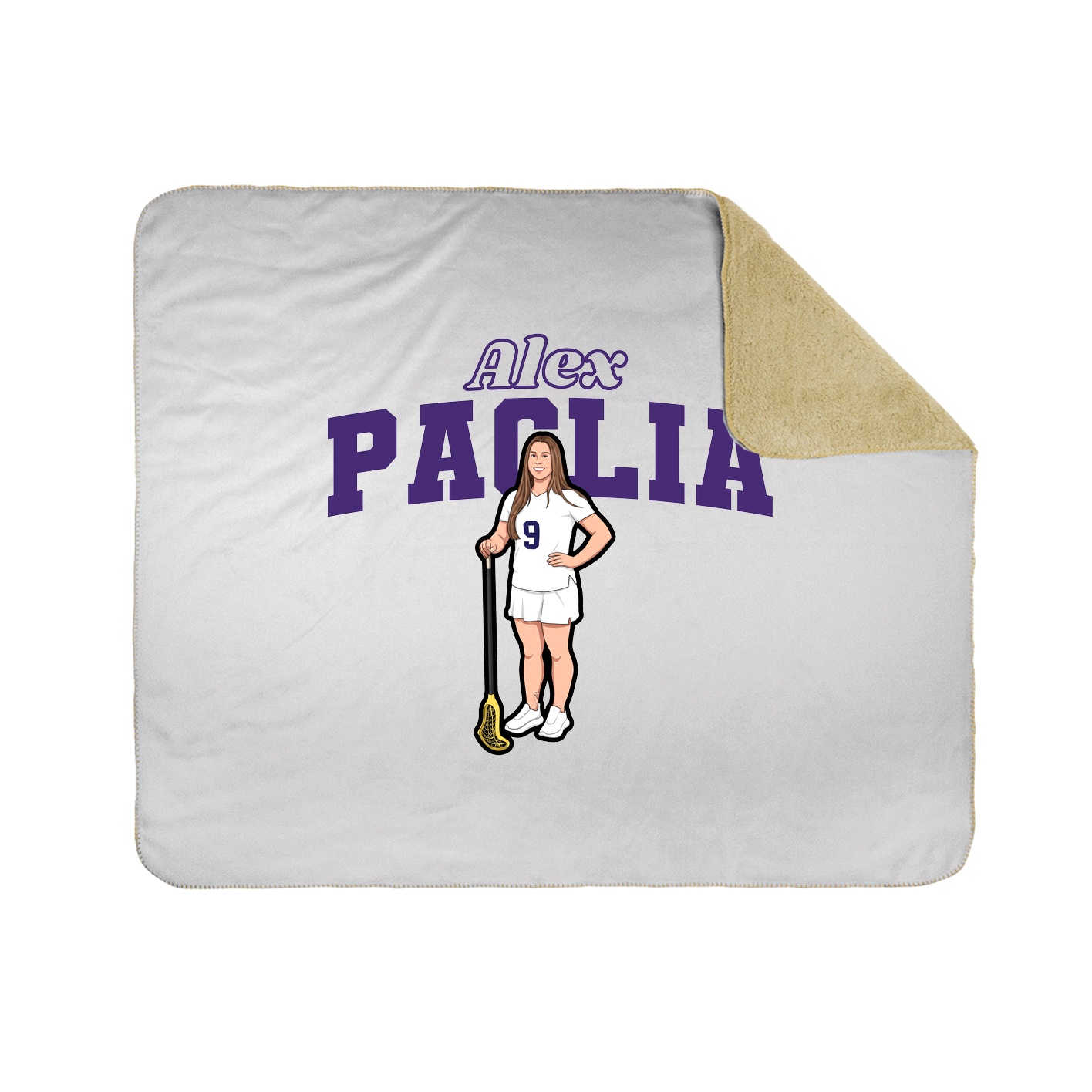 Throw Blanket — Name Arch in White