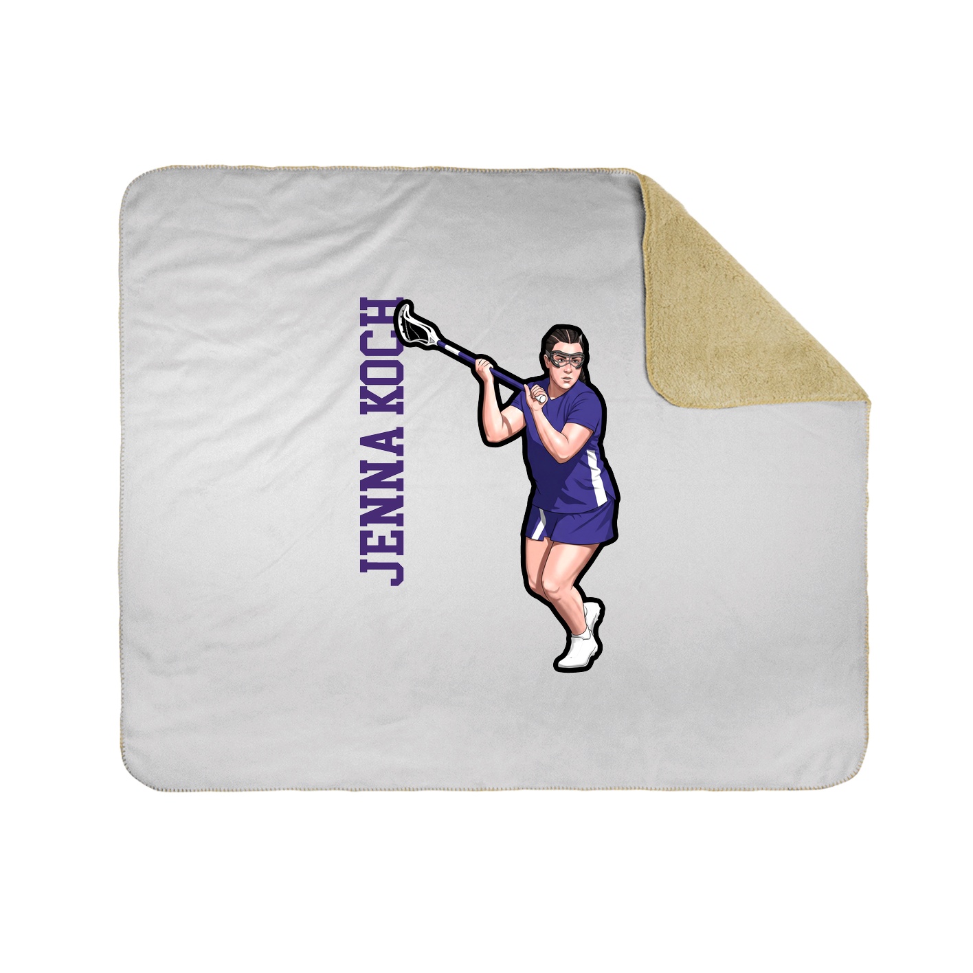 Throw Blanket — Name Vertical in White