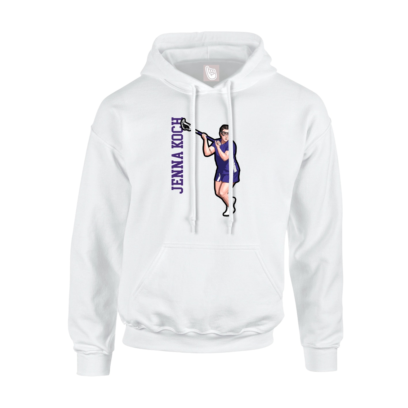 Hoodie — Name Vertical in White